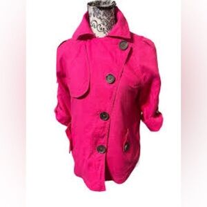 Chico’s Size 1 (US M) 100% Linen Pink Jacket Top Lightweight